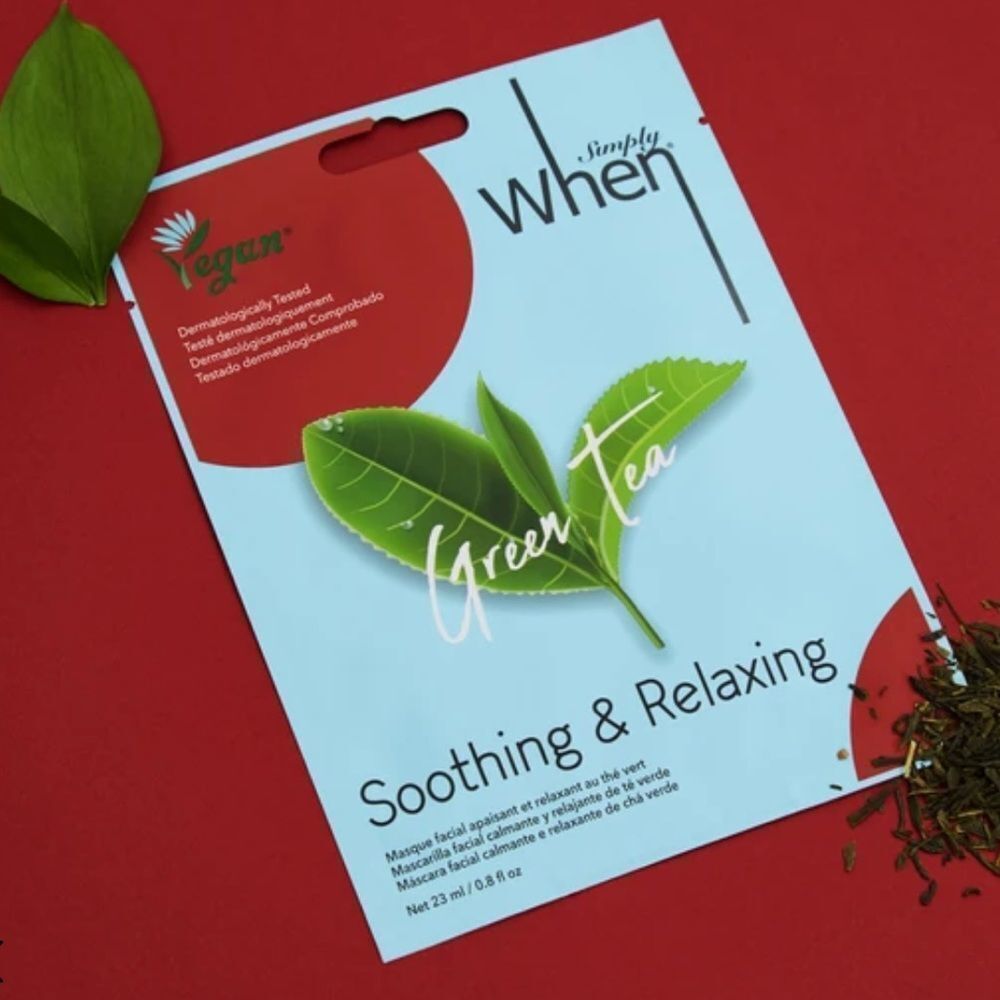 NWT Simply When Vegan Green Tea Sheet Mask (1)